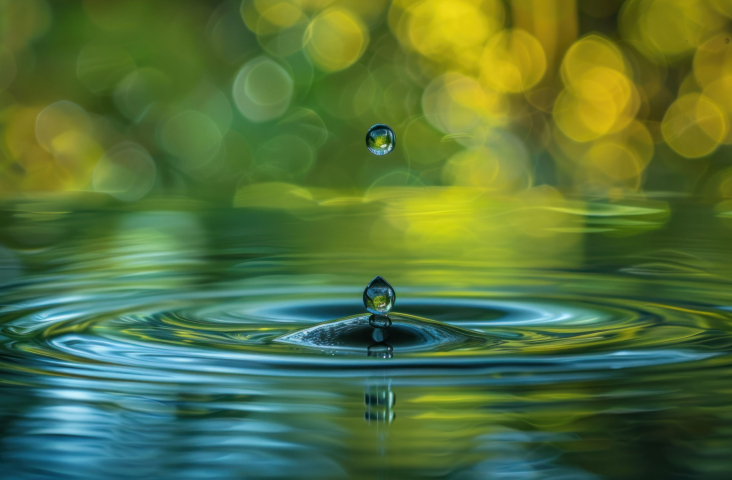 Beeld bij muziekles met de kringloop van het water als onderwerp