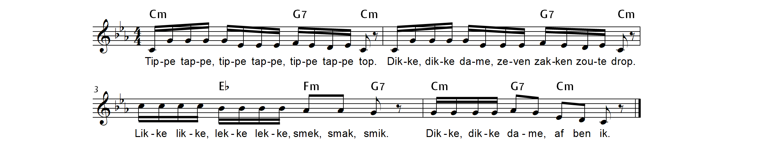 Tippe tappe. Liedje voor de lol, en voor mondmotoriek en articulatie. Zing in quod libet met 'Zing zang zong'